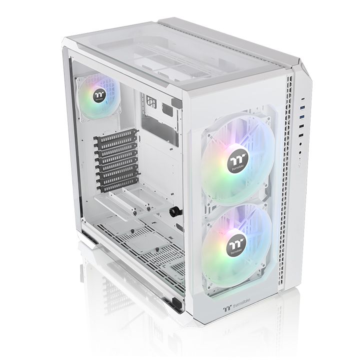  <b>Mid-Tower Case</b>: View 51 TG Snow White ARGB Edition, 3pcs Tempered Glass - <BR> 2x 200mm ARGB Fans, 1x 120mm ARGB Fan, 1x Type-C, 2x USB 3.0, 2x USB 2.0, Supports: E-ATX/ATX/mATX/mini-ITX  
